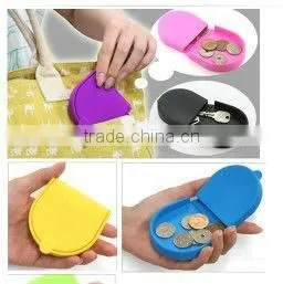 Women Girl Candy Color Silicone Wallet Key Coin Purse Rubber Pouch Case