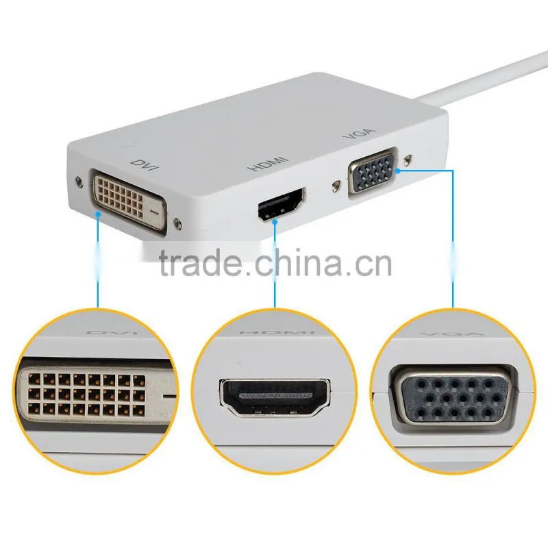 Mini DisplayPort DP to HDMI VGA DVI Cable Converter Adapter for MacBook Pro Air