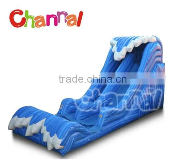 New design wave theme cheap inflatable water slide in factory price