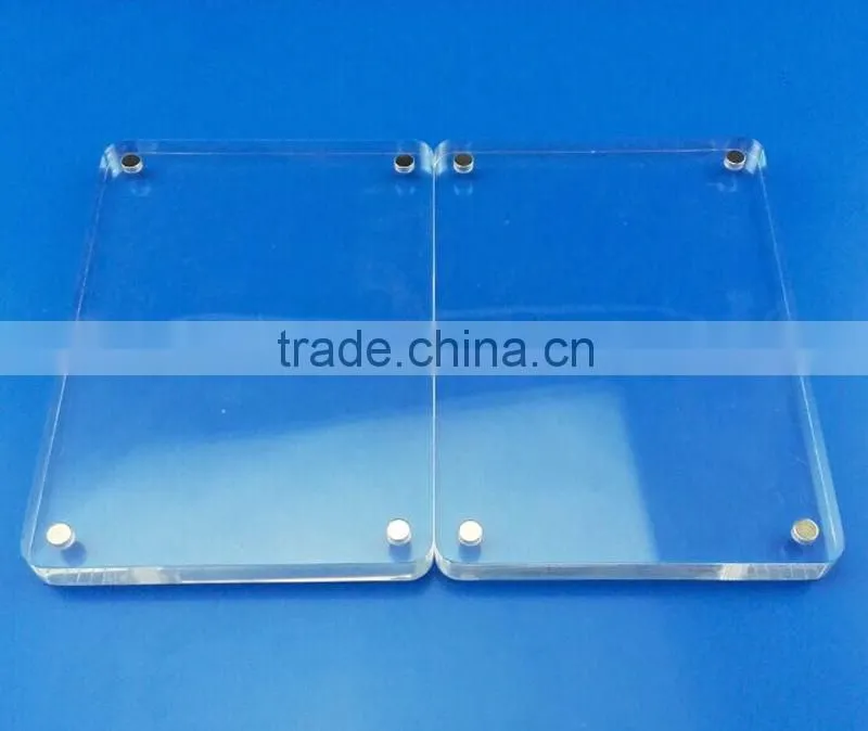 4 sided acrylic magnetic photo frame,ISO Factory Product