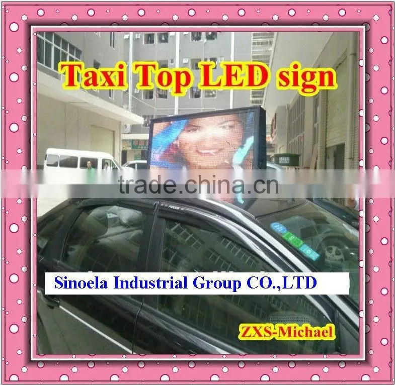 Double sides full color P5 taxi top led advertising display