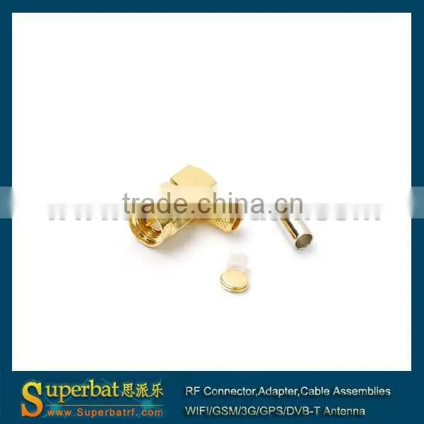 sma connector for antenna SMA Crimp Plug right angle connector for LMR195 RG400 RG142 sma male right angle antenna connector