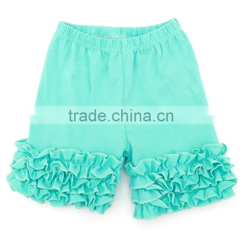 Hot sale baby girl lime bodysuit ruffle pant kids 3/4 length capri wholesale icing pants