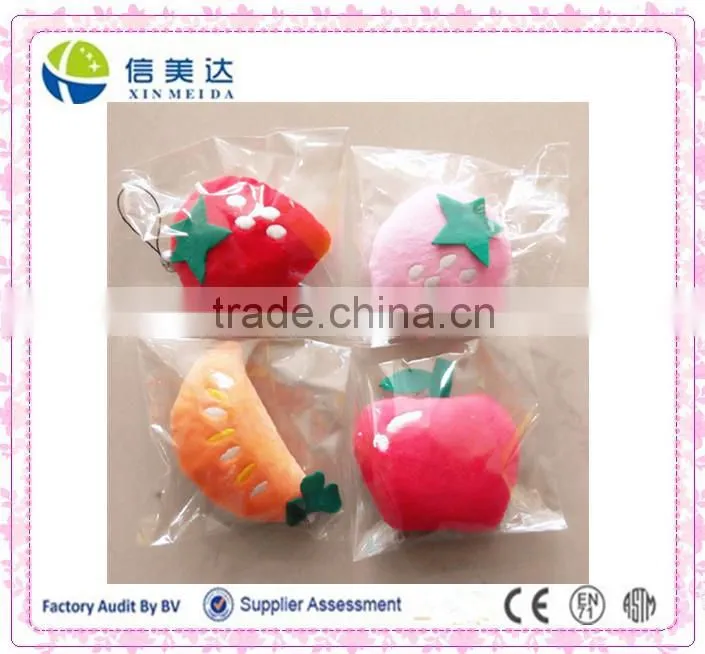 Cheap promotional gift best selling items plush fruit pendant