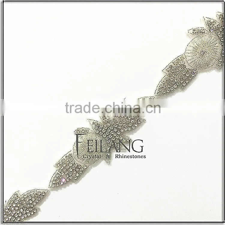 Decoration on shoes accessories Crystal Rhinestone Applique Trim