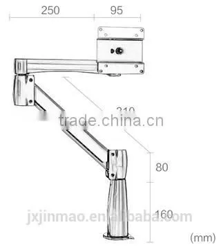 Flexible Desk Clamp Mount LCD Free Standing Office Stand Desk Clamp LCD Mount