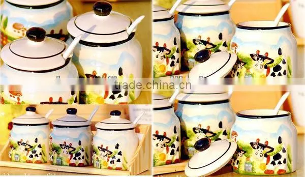 ceramic sugar pot,ceramic salt pot,ceramic cow pots