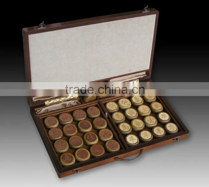 Handmade box style wooden Chinese Chess set wholesale