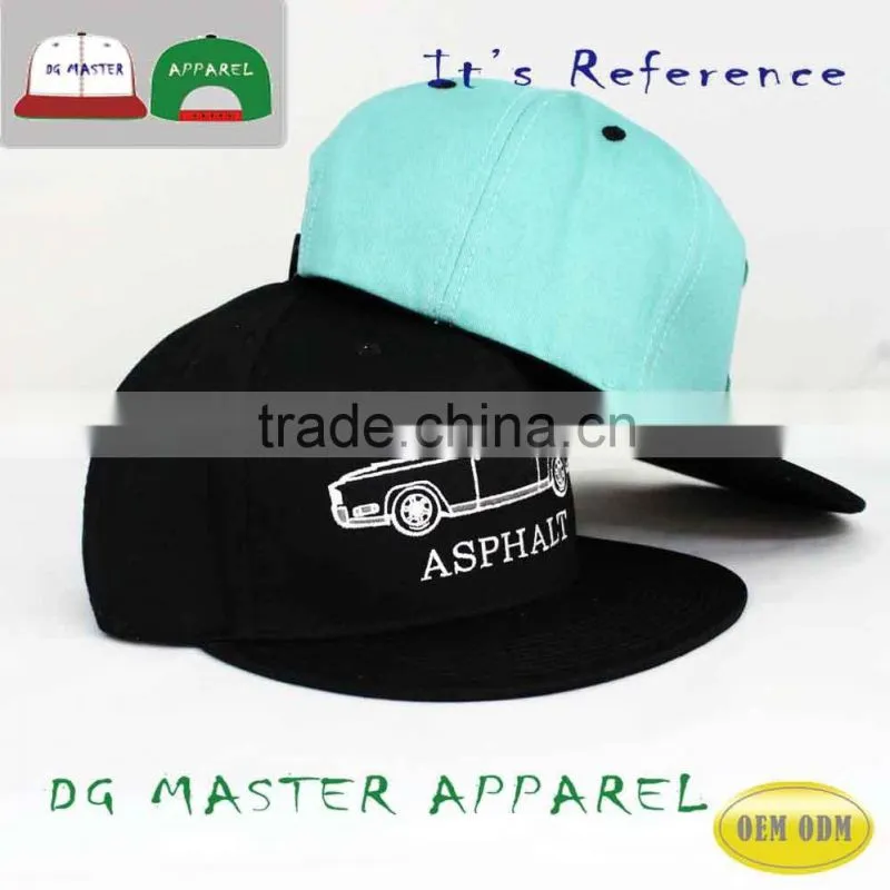 100%cotton 3D embroidery or print plain snapback hat