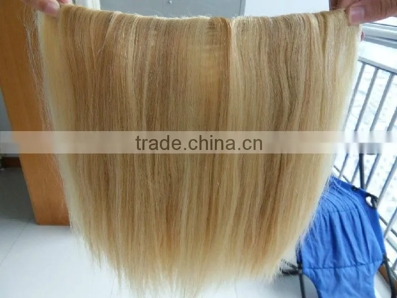 12 inch wholesale cheap straight blonde human hair half wigs