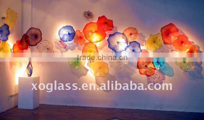 exquisite hand blown glass platters xo-0881 and crystal wall platters