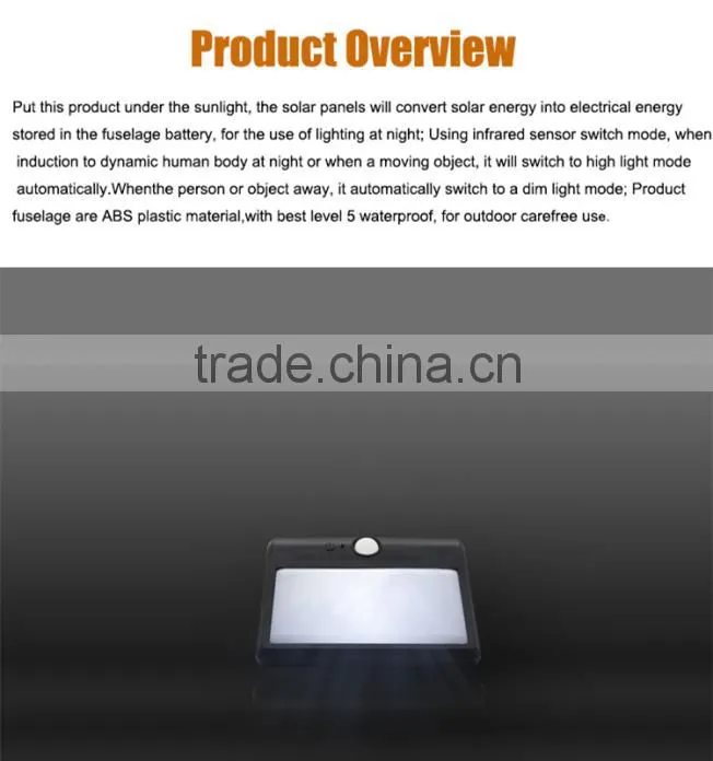 Original factory solar panel wall light with 2200mAh battery