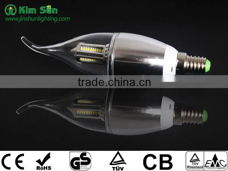 High quality led filament light lamp 5W E14 candle lamp