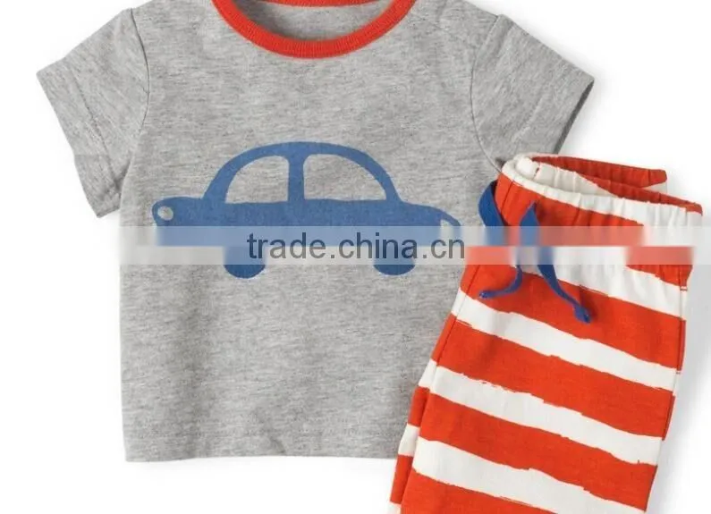 2016summer 100%cotton children set short sleeves+shorts children set