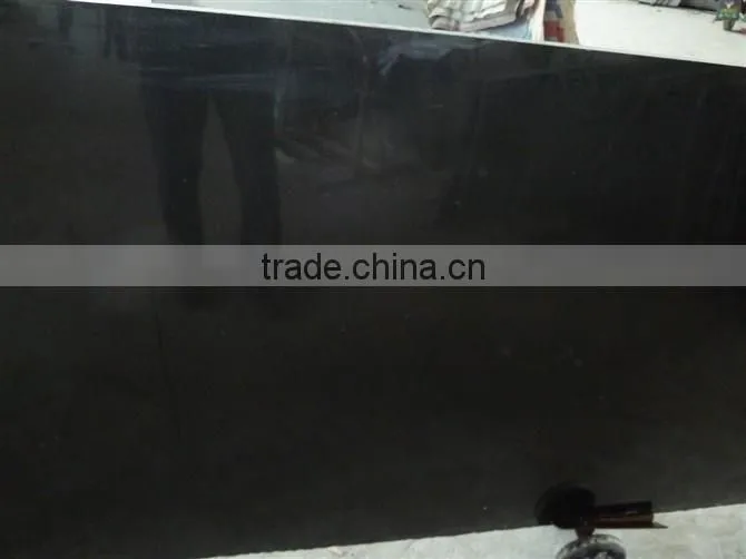 Polished absolute black granite countertop