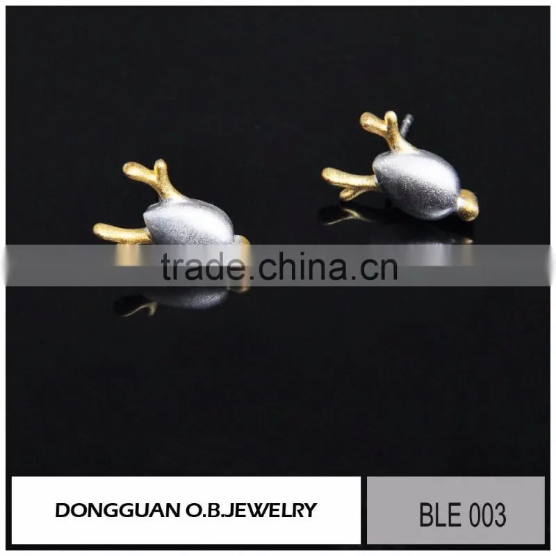 Cheap price sterling silver 18K Gold plated stud earring designs