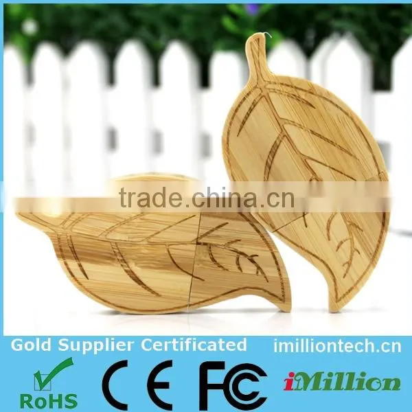 8GB 16gb usb Wooden Leaf USB 2.0 Flash Thumb Drive