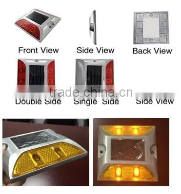 Yellow white red blue green led solar reflective road stud