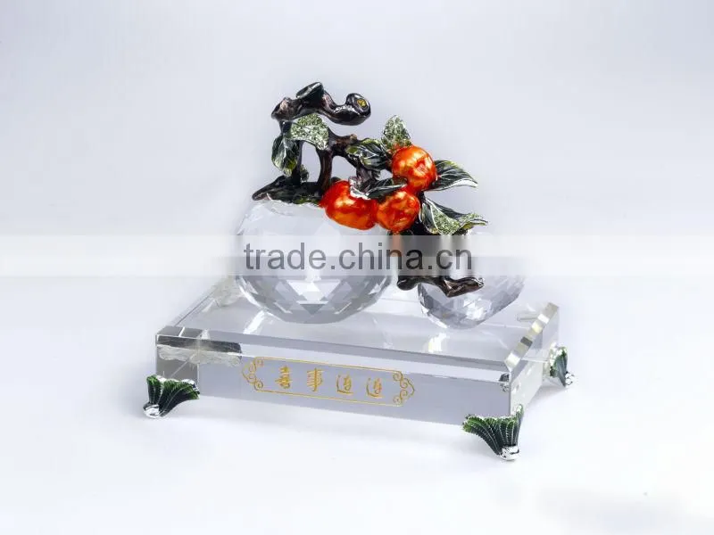 RORO Blessed Events persimmon enamel crystal glass decorative article for home decoration/gift