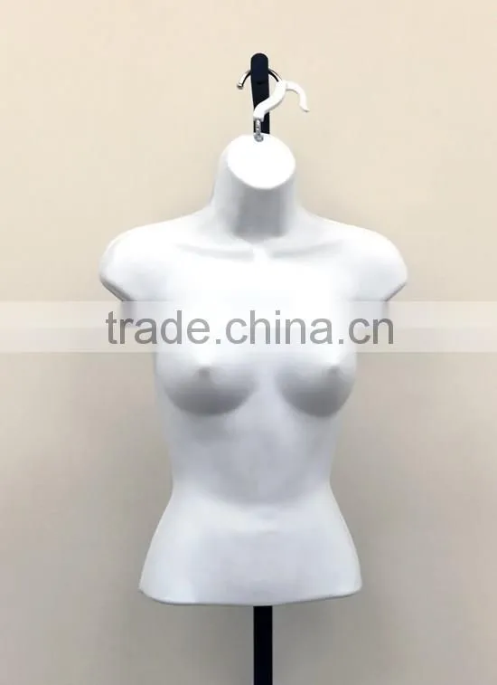 Half Round Plastic Forms - Female Upper Torso Display Mannequin