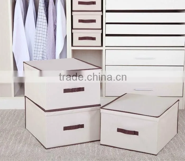 like-linen nonwoven fabric cardboard folding storage bin
