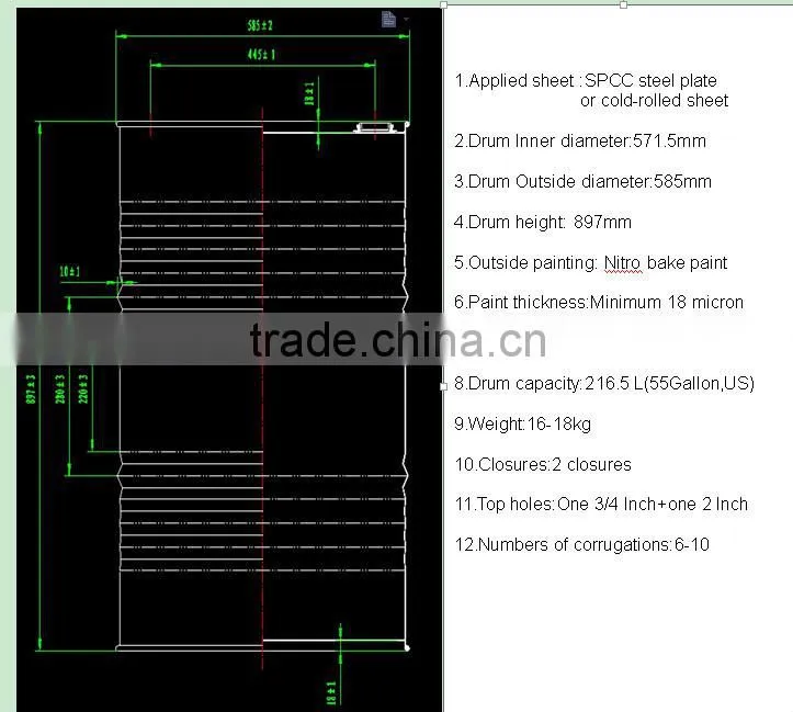 216.5L steel drum production line or steel barrel machine