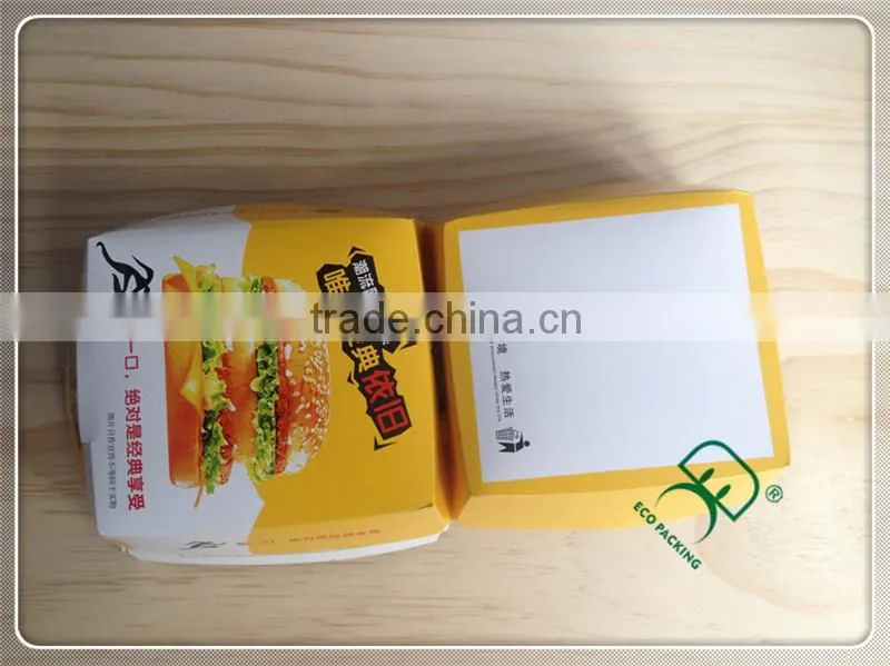 custom take away paper hamburger boxes