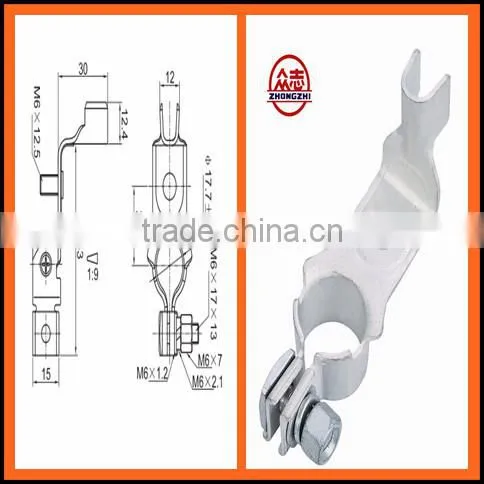 SC6350-3724021-01 Brass Coted truck/ bus/ car Battery Terminal types DIN cable terminal,wire terminal,electrical accessories