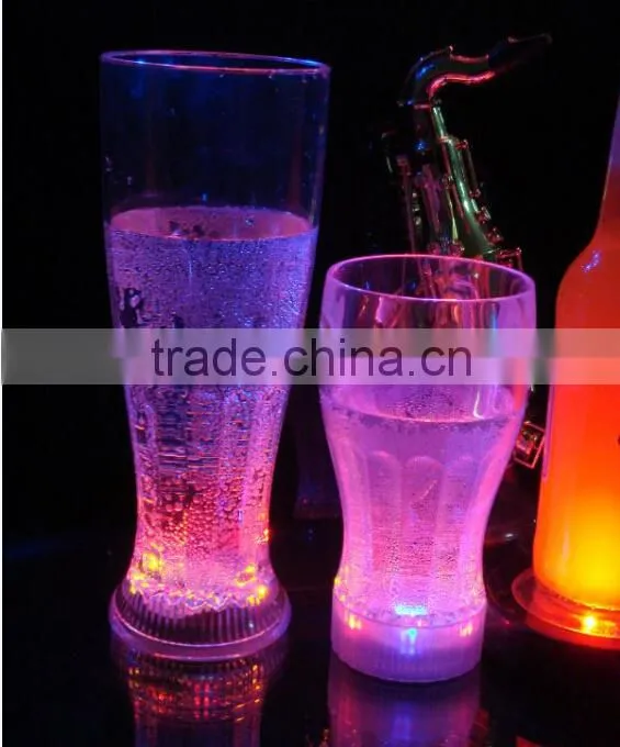 plastic led flashing glass, LED Lighted Cola Glass for wedding decoration