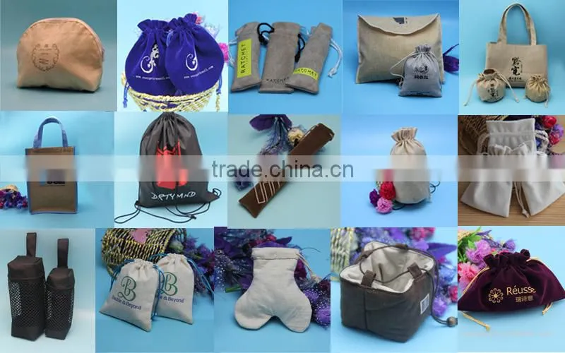 Customized logo printed velvet cell phone bags