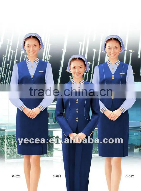 Classical smart design airline stewardess uniform