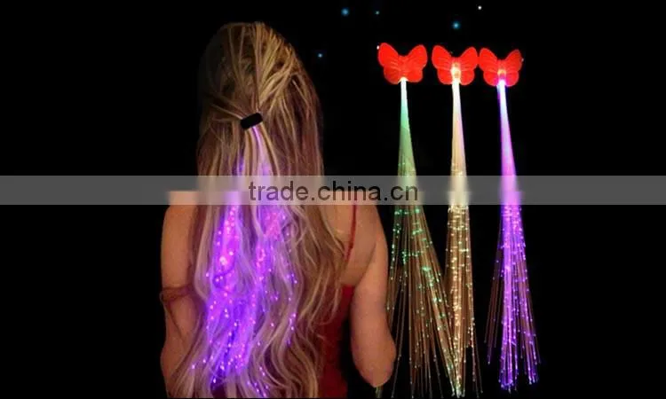 Wedding Decoration Colorful Free Samle Led Hair Fiber Braid With Top Quality