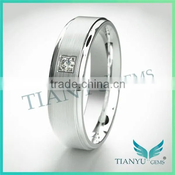 White Gold and Sliver Wedding Rings Foreverone 9 Hearts & Flower VVS1 D-F Square Cut Moissanite Diamond Men Rings