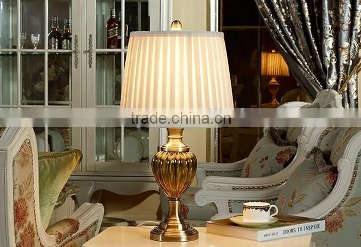 Metal Base Ceramic Body With Fabric Lampshade Modern Desk Lamp Bedroom Living Room Dining Room Table Lamp