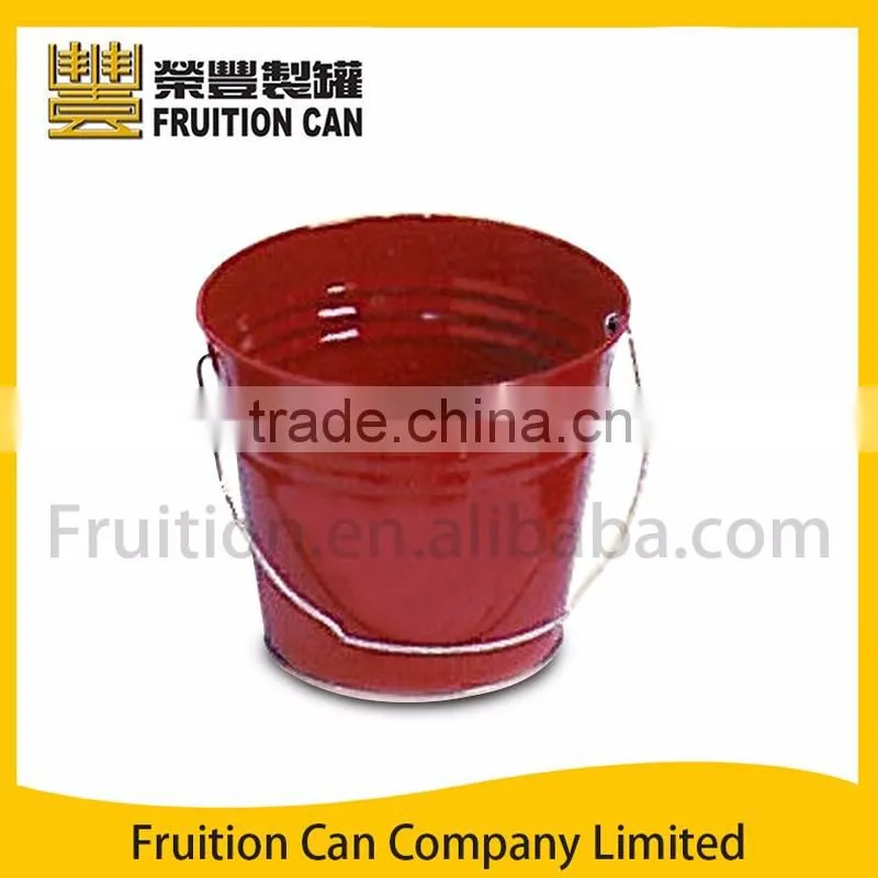 Ice Bucket Pail Tin Container with Wire Handle