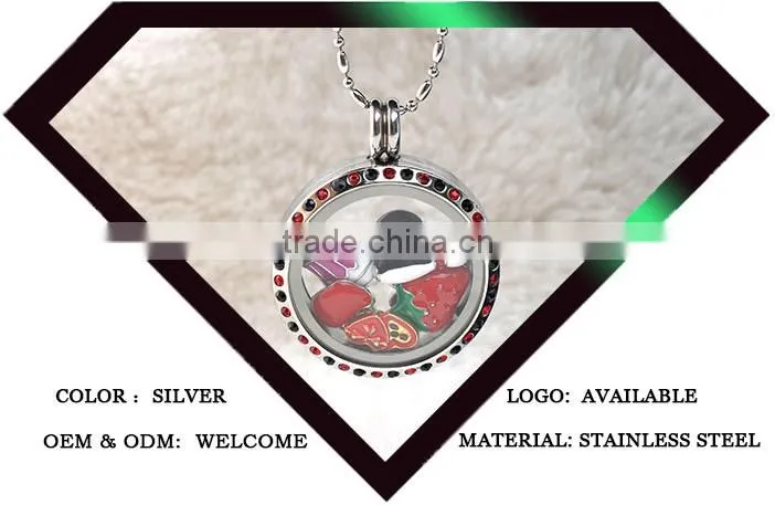 new design lockets with colorful crystals for wholesale