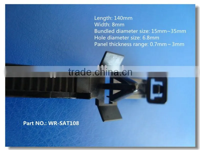 self locking natural black nylon cable tie