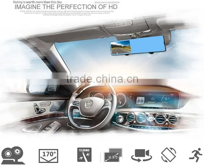 Vasens 168P FHD 1080P Wifi ADAS Dual lens Rearview Mirror Car DVR Hidden car dashboard camera
