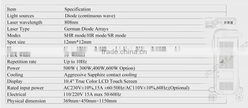 Facial / full body Diode Laser Hair Removal machine skin whitening treatment