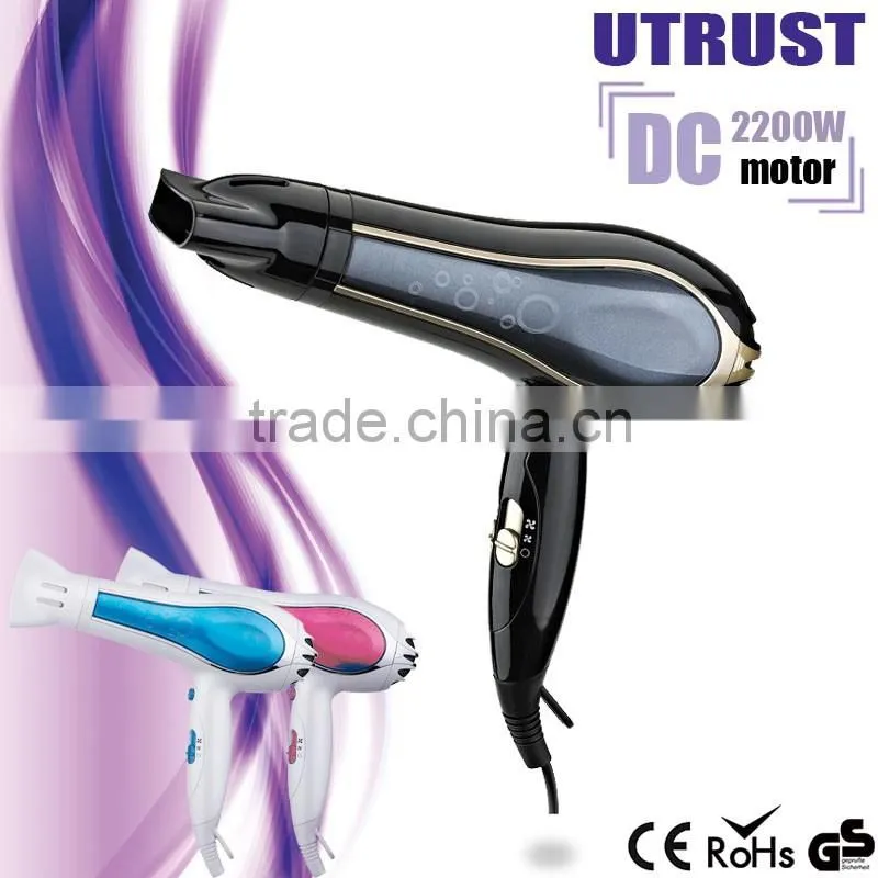 China 2 Speed 3 Heat Setting Cold Air Wholesale professional abs wall mounted led light hair dryer