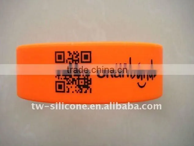 retro fabric bracelet with engraving QR code/ID