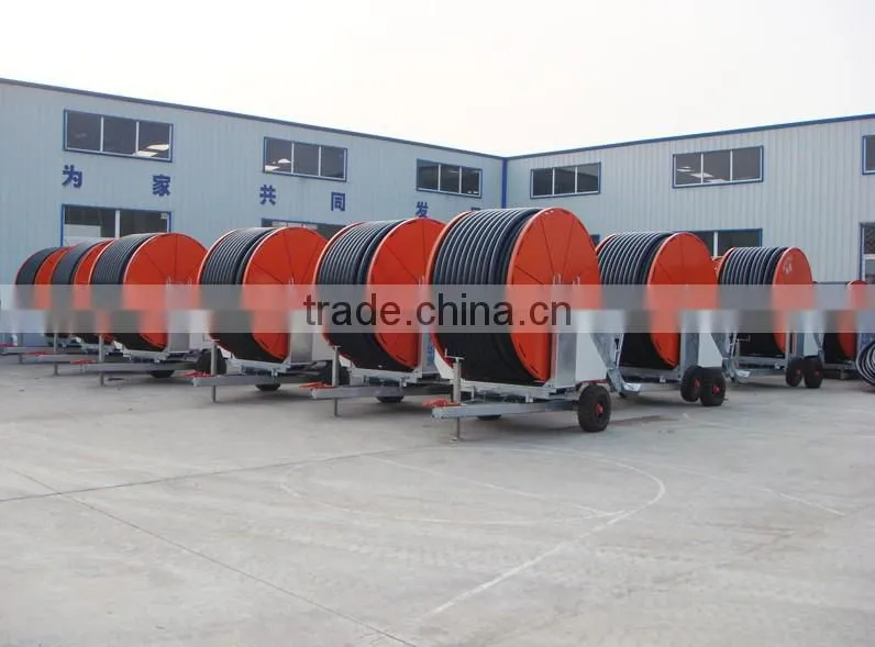 Mobile hose reel irrigation system, sprinkler irrigation system