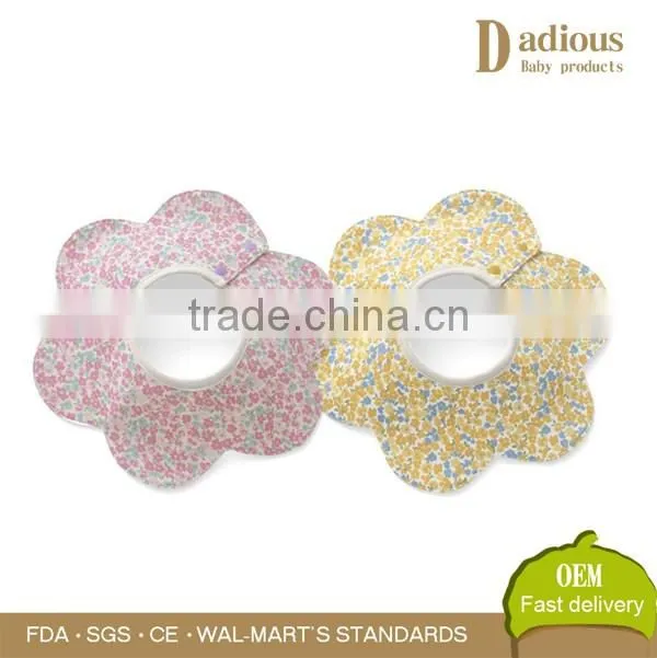 100% Cotton Infant Baby Bibs Flower Shape Decorate Waterproof Washable Cotton