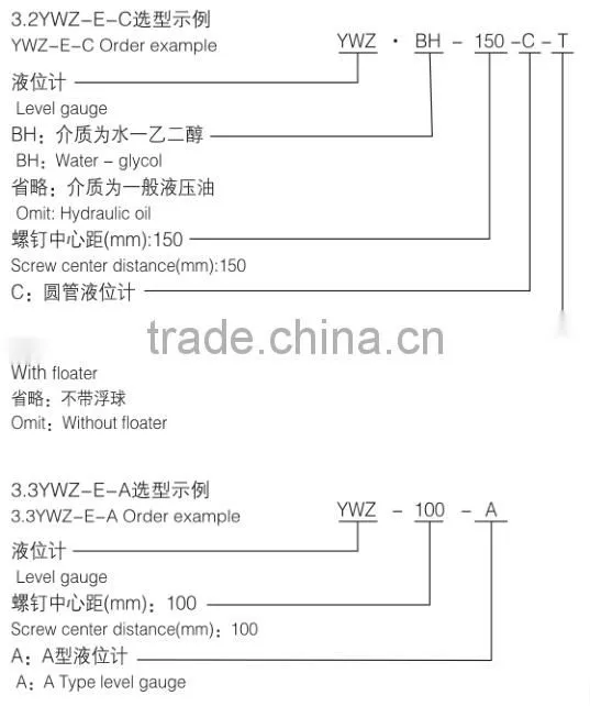 Low price high quality YWZ-125T oil level gauge for oil tank