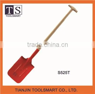 Hot sale different types of camping steel garden shovel with wooden handle