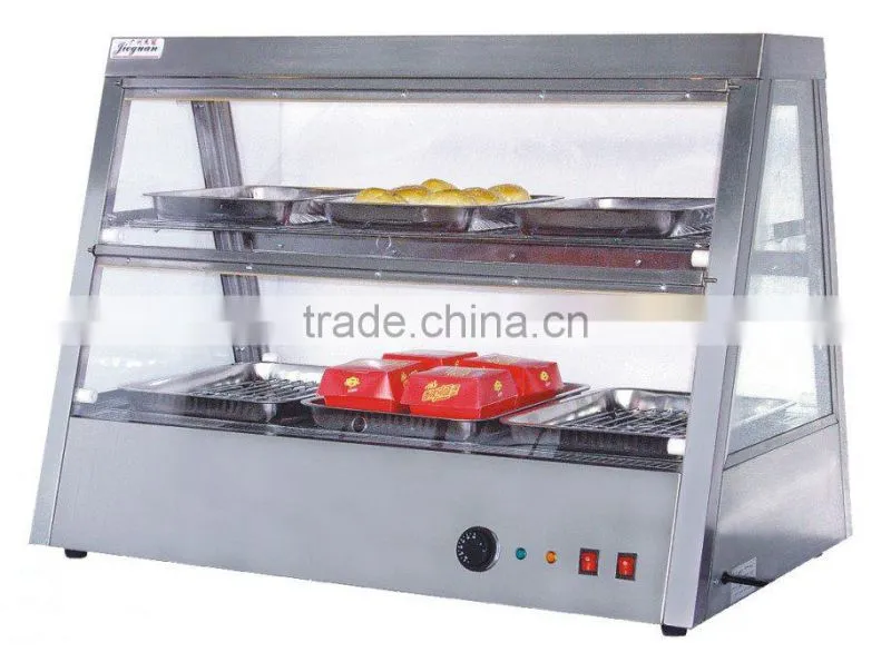 stainless steel glass electric food warmer display