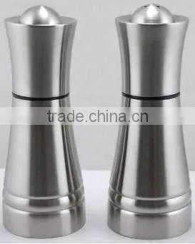 Stainless Steel Pepper Mill & Salt Shaker