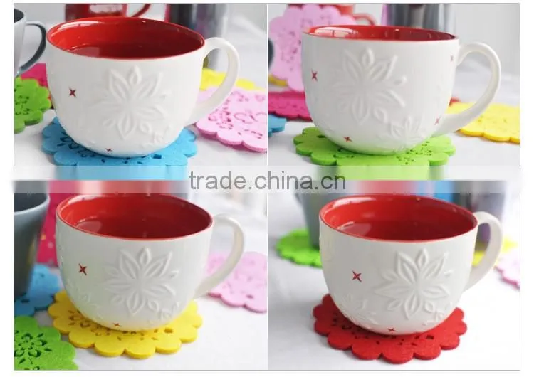 Eco friendly polyester felt cup mat for home and office