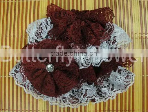 fashion silk baby auqa lace hat with lace flower baby cap