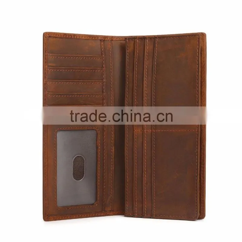2017 popular money bag woods genuine leather wallet bussiness RFID safe card case wallet
